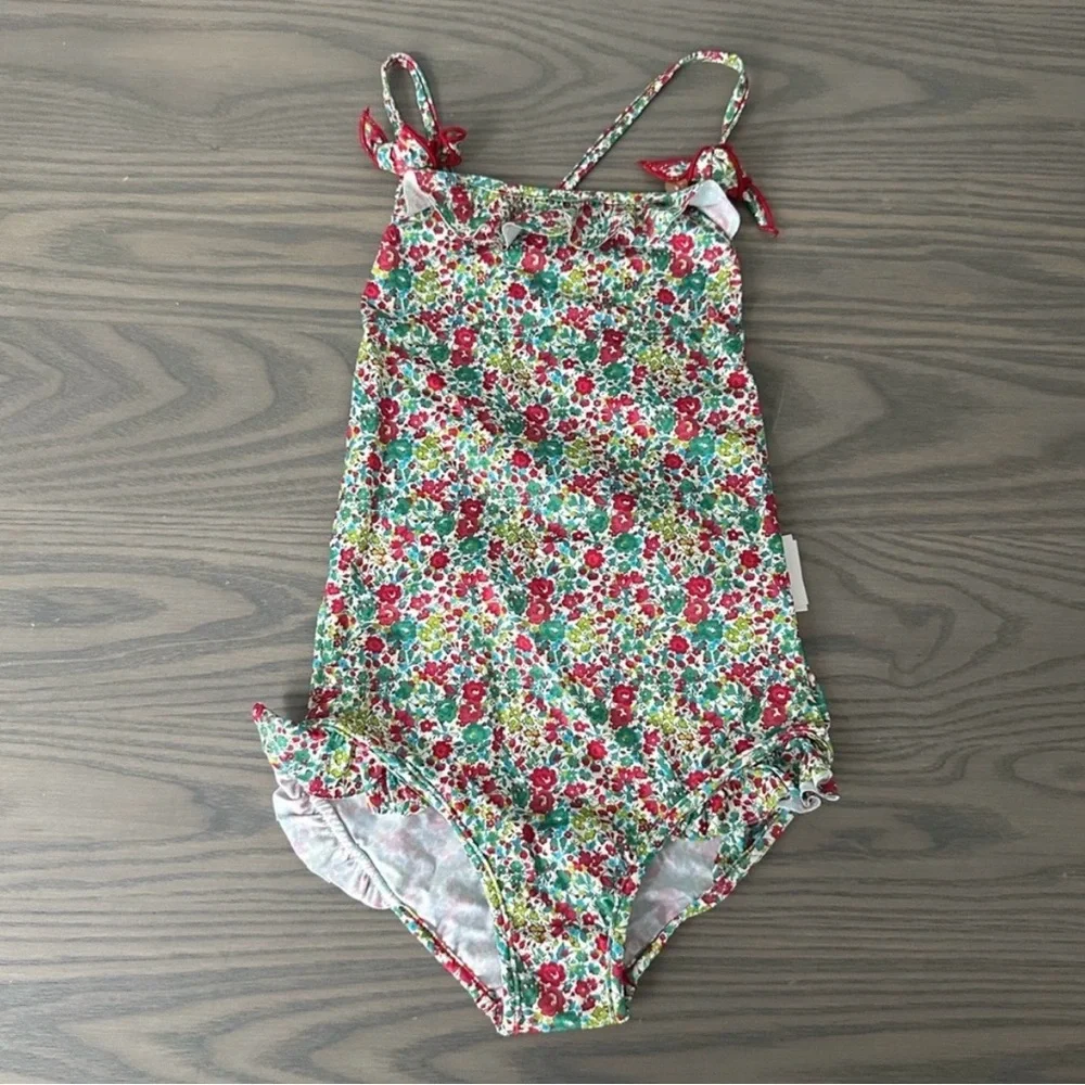 BONPOINT GIRLS FLORAL PRINT SWIMSUIT